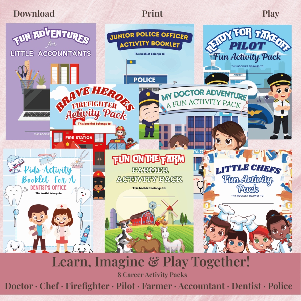 Career Adventure Activity Pack Printable Bundle | 8 Career-Themed Packs for Kids