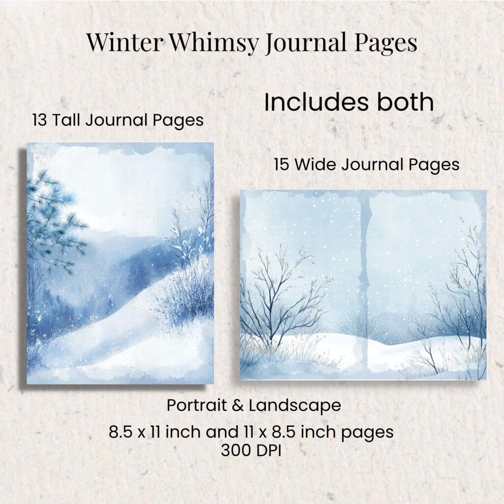 Winter Whimsy Journal Papers | Printable Winter Backgrounds